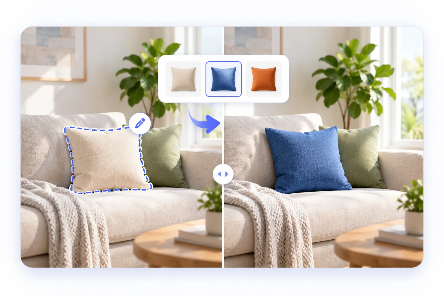 Cushion swap with stable composition