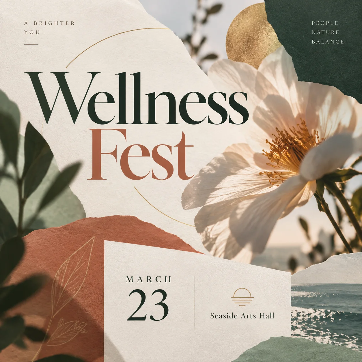 Event poster with legible headline and footer